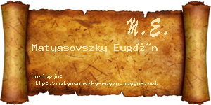 Matyasovszky Eugén névjegykártya